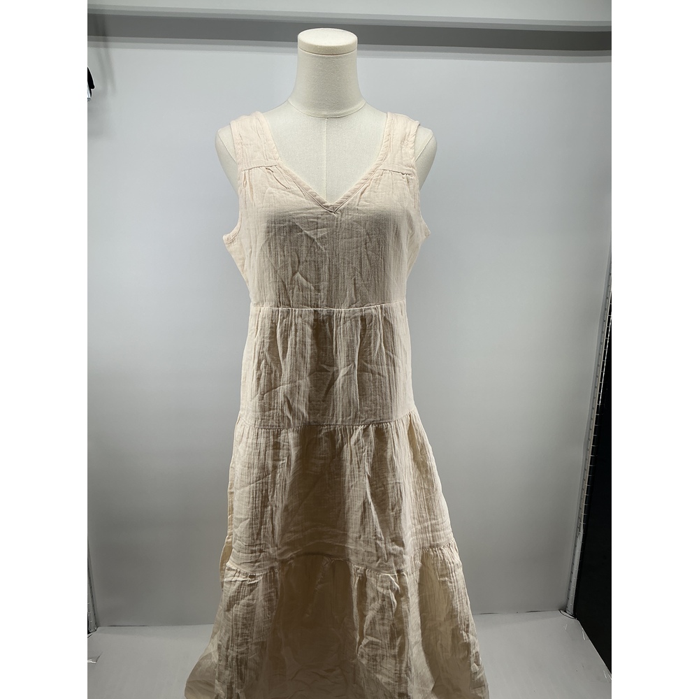 100% Organic Cotton Gauze Tiered Maxi Dress